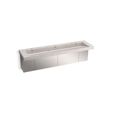 Kohler 90In Wall-Mount Trough Lavatory System In Desertsilver 81033-BSS-KED